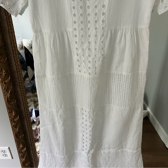 Rungolee Eyelet Classic White Midi Dress - Picture 3 of 6